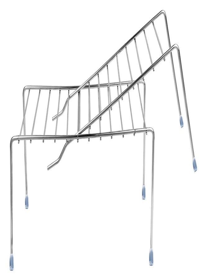 Nirgun Empex Expandable Stainless Steel Dish Rack for Kitchen Counter & Cabinets, Adjustable Multipurpose Storage Shelf, Plate & Utensil Holder, Rustproof Chrome Silver Finish - Image 5