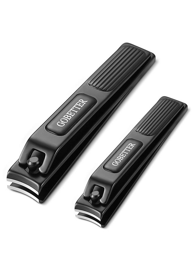 GOBETTER - Nail Clippers Manicure Set Toenail Clippers And Fingernail Clippers Sharp And Durable Stainless Steel Nail Cutter Wmetal Case Nice Gift For Men And Women Black - Image 1