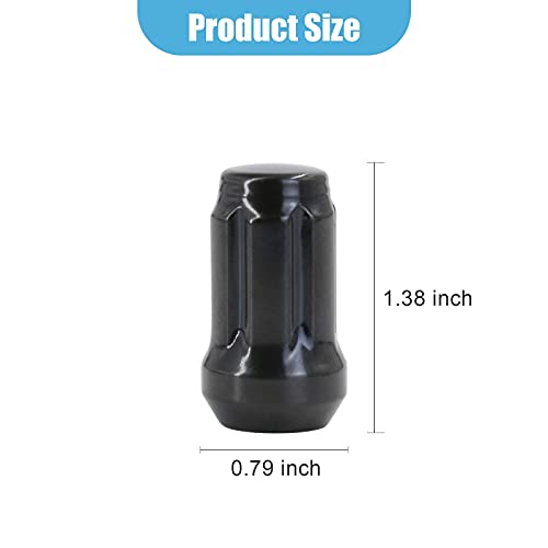 MOJTBE M12x1.5 Black Spline Lug Nuts 24pc + Tool, 12x1.5mm Wheel Lug Nuts Compatible with Toyota Tacoma 4Runner FJ Cruiser Lexus gx470 Mitsubishi Montero Ford Ranger Most 6 Lug 4 Lug Wheels - Image 2
