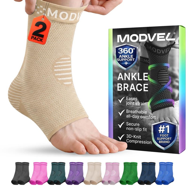 Modvel Foot & Ankle Brace Socks for Sprained Ankle Compression Sleeve - Plantar Fasciitis Relief Brace, Foot Support for pain Women & Men - Tendonitis & Arthritis Feet Sleeve, Stabilizing Ankles Wrap - Image 1