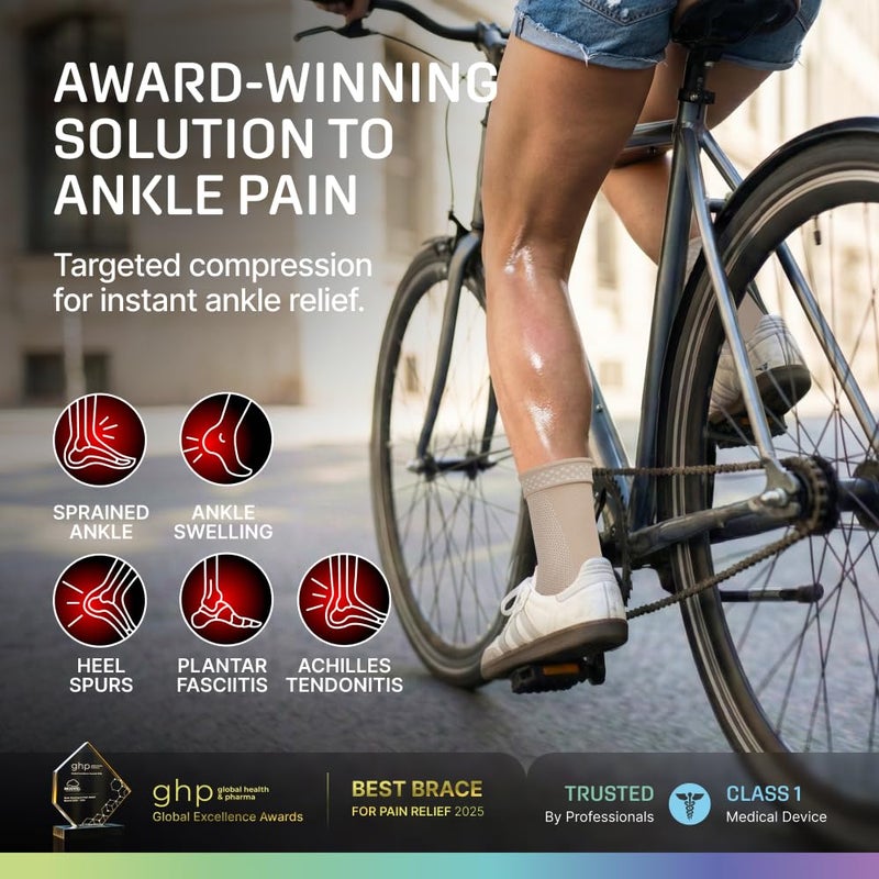 Modvel Foot & Ankle Brace Socks for Sprained Ankle Compression Sleeve - Plantar Fasciitis Relief Brace, Foot Support for pain Women & Men - Tendonitis & Arthritis Feet Sleeve, Stabilizing Ankles Wrap - Image 2