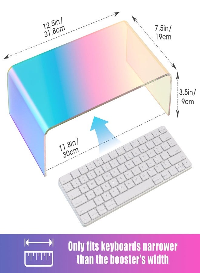 NiHome Iridescent Acrylic Computer Monitor Stand, Acrylic Laptop/PC Riser - Image 2