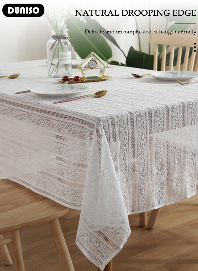 DUNISO Cotton Linen Table Cloth, Rectangular Retro Farmhouse Tablecloth, Wrinkle-Free Dust-Proof,Washable Decorative Table Covers for Home Kitchen Dinning Deco Party Wedding - Image 5