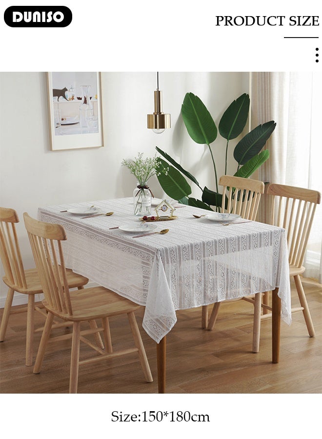 DUNISO Cotton Linen Table Cloth, Rectangular Retro Farmhouse Tablecloth, Wrinkle-Free Dust-Proof,Washable Decorative Table Covers for Home Kitchen Dinning Deco Party Wedding - Image 2