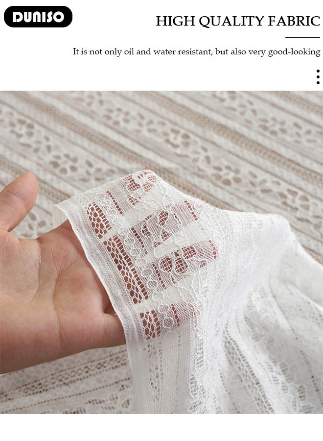 DUNISO Cotton Linen Table Cloth, Rectangular Retro Farmhouse Tablecloth, Wrinkle-Free Dust-Proof,Washable Decorative Table Covers for Home Kitchen Dinning Deco Party Wedding - Image 3