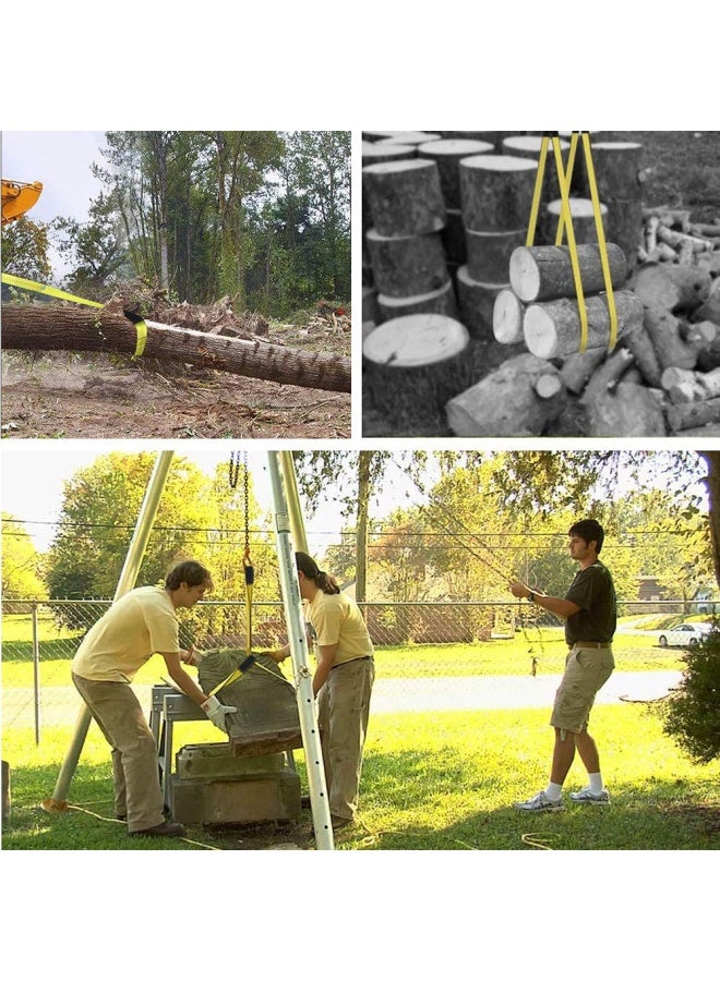 XSTRAP STANDARD Heavy-Duty 4 000 LB Breaking Strength 65 FT Rope Hoist with 2PK 8 FT Lift Sling  Black - Image 5