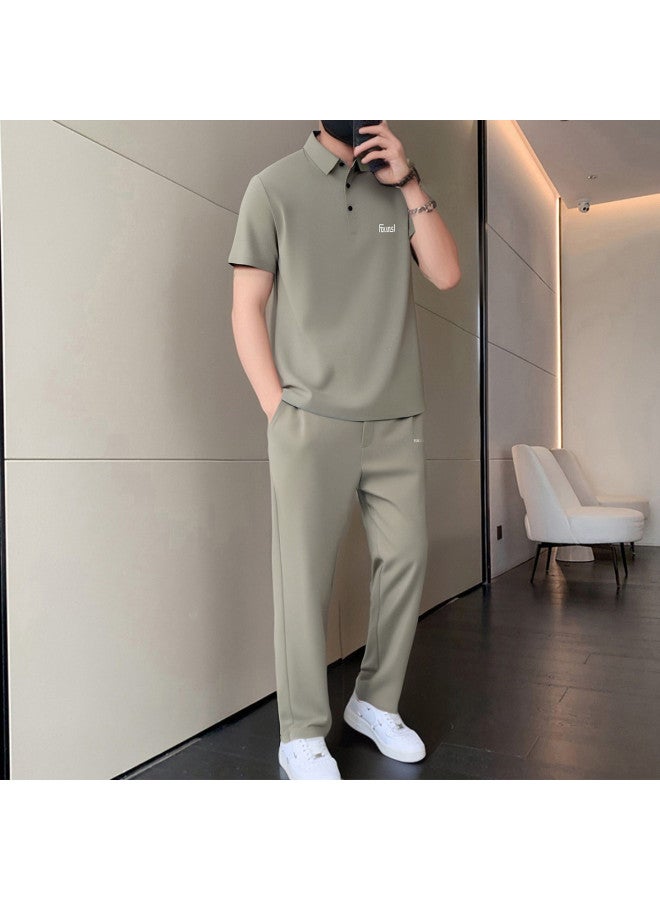 FOLUNSI premium Seamless Everyday Office Wear Soft & Comfortable Loose-fit Solid Color Versatile Men's Suit - Image 4