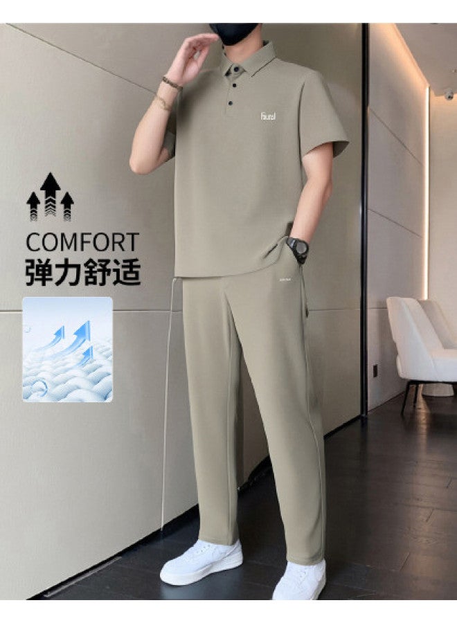 FOLUNSI premium Seamless Everyday Office Wear Soft & Comfortable Loose-fit Solid Color Versatile Men's Suit - Image 1