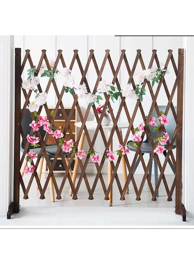 LINGWEI Wooden Expandable Trellis Fence 98x120cm  Freestanding Garden Fence & Pet Gate - Image 1