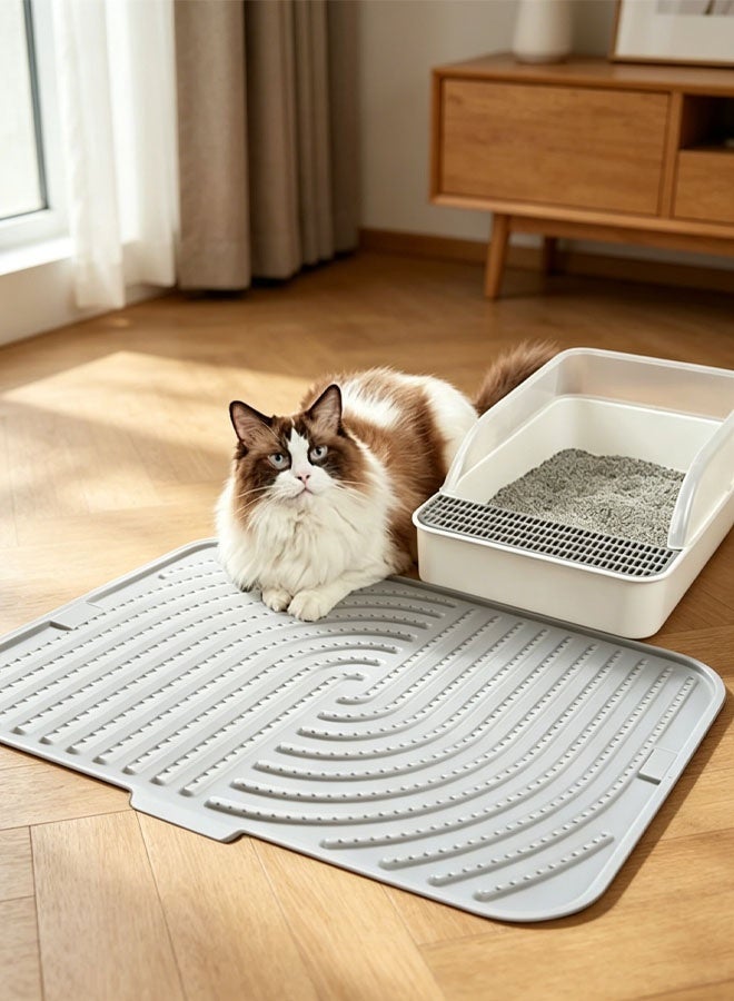Cat Litter Mat,Cat Litter Box Mat,Waterproof Litter Trapping Mat for Scatter Control , Easy to Clean and Keeps the Floor Tidy - Image 3