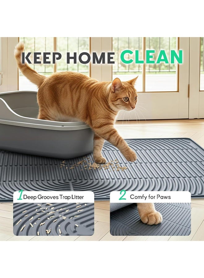 Cat Litter Mat,Cat Litter Box Mat,Waterproof Litter Trapping Mat for Scatter Control , Easy to Clean and Keeps the Floor Tidy - Image 2