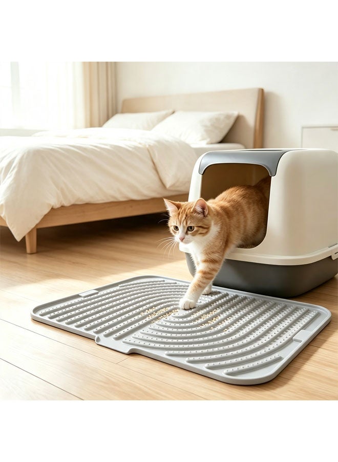 Cat Litter Mat,Cat Litter Box Mat,Waterproof Litter Trapping Mat for Scatter Control , Easy to Clean and Keeps the Floor Tidy - Image 1
