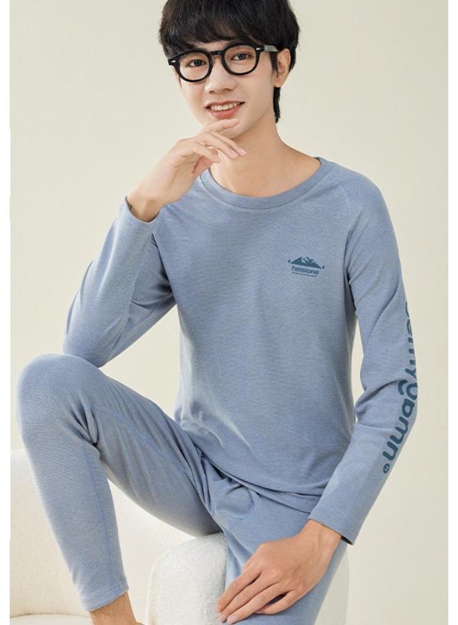 NIBEMINENT Boy's Wool And Silk Thermal Underwear Set For Junior High And High School Students