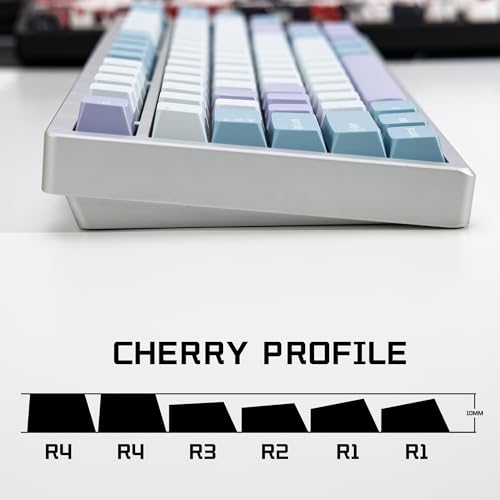 KBDiy Illusion PBT Double Shot Keycap Set,174 Keys Cute Blue Custom Key Cap Keycaps 70 Percent Cherry Profile Keycaps for 61/64/68/84/87/100/104/108 Mechanical Keyboard - Image 3