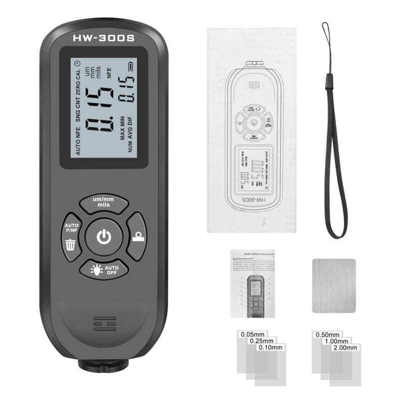 0-2000UM Thickness Gauge High Precise LCD Digital Automobile Film Thickness Meter Car Paint Coating Thickness Tester Three Probe Modes Units Switching with Data Statistical Zeroing Calibration and - Image 1