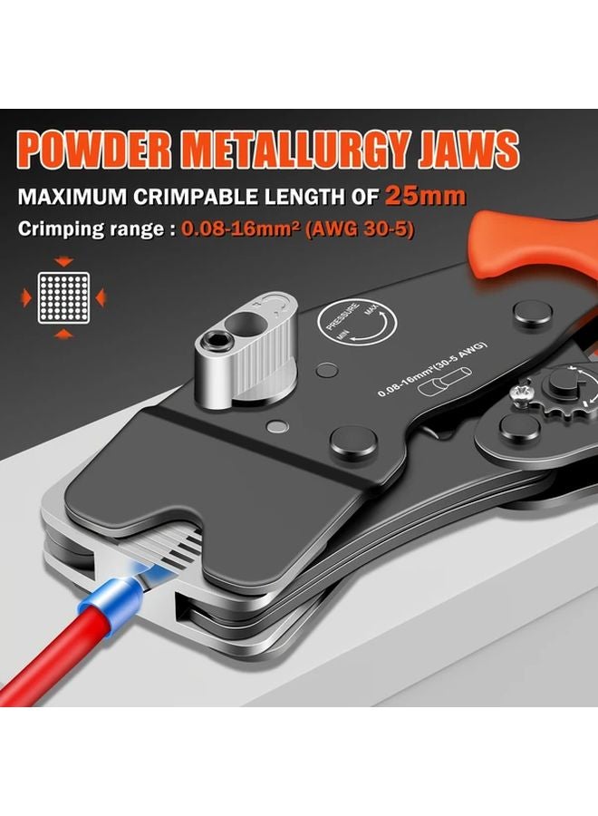 SJ 305C Self Adjusting Ratchet Crimper For AWG 30 5 Square Wires Heavy Duty Manual Wire Crimping Tool - Image 3