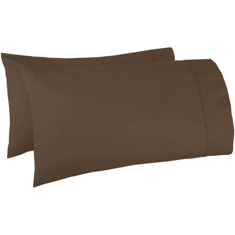 Bright Décor Pillow Cover | Takiya Cover | Takiya kholi | Pillow Cases | Pillow Covers Set of 2-100% Microfiber – Soft, Smooth and Wrinkle Free - Chocolate Solid - 17" X 27" Pillow Cover - Image 3