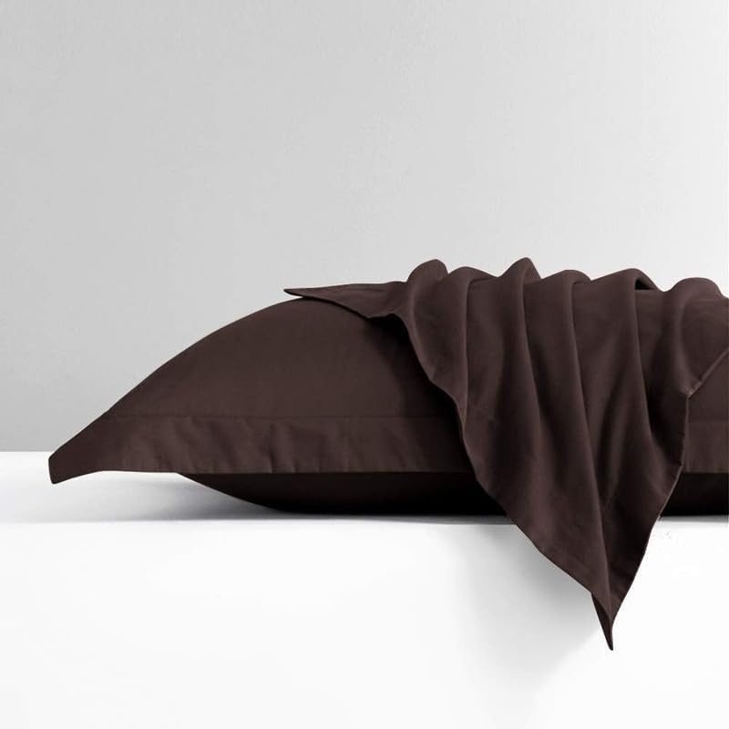 Bright Décor Pillow Cover | Takiya Cover | Takiya kholi | Pillow Cases | Pillow Covers Set of 2-100% Microfiber – Soft, Smooth and Wrinkle Free - Chocolate Solid - 17" X 27" Pillow Cover - Image 5