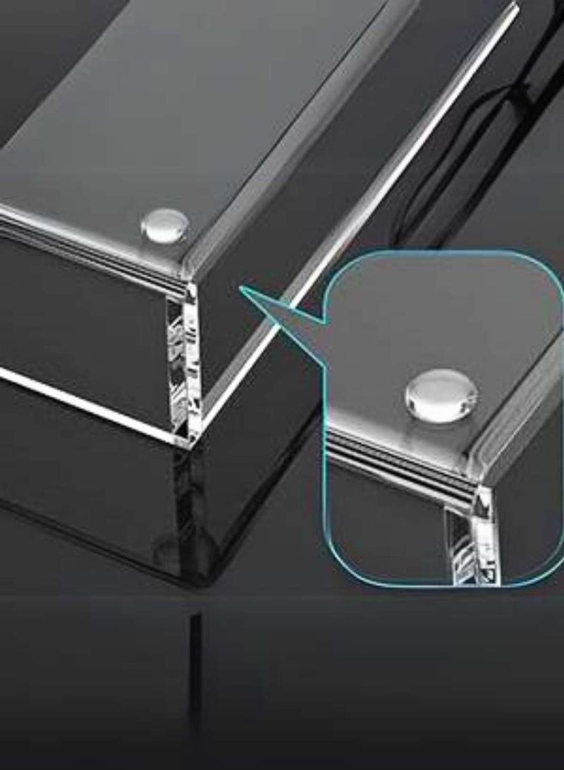 جاركو صينية تقديم أكريليك مقاس 45 × 35 سم، مقاومة للانسكاب، منظم صينية مزخرفة شفافة لطاولة القهوة العثمانية بمقابض - Image 5