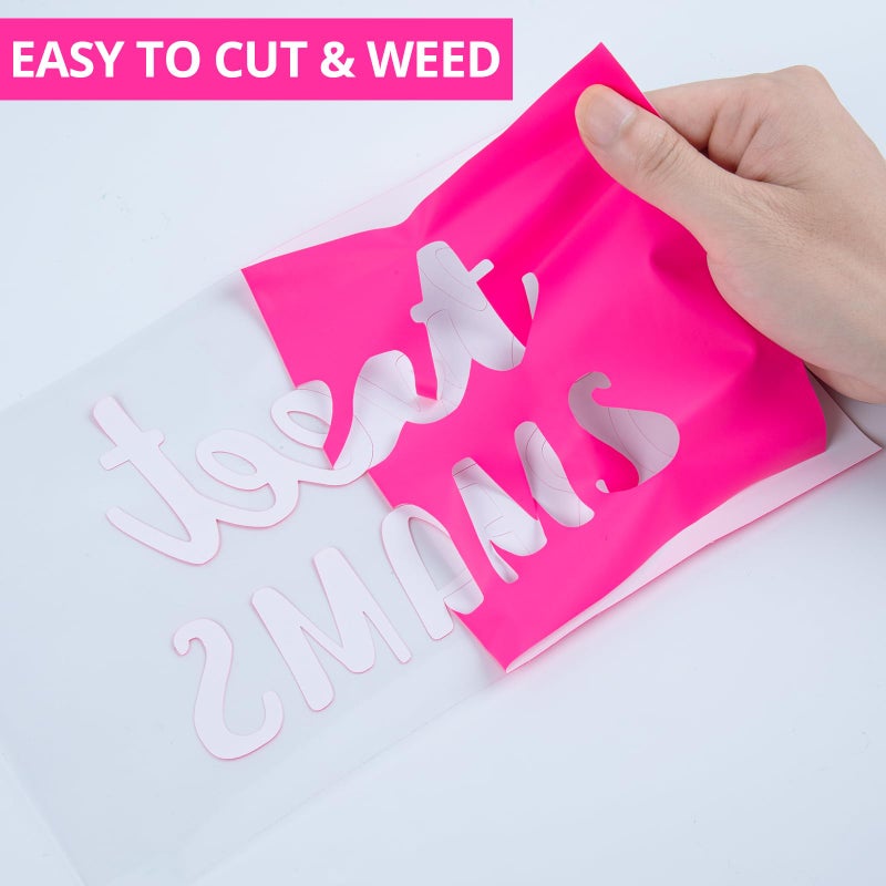 HTVRONT Puff Vinyl Heat Transfer - 10" x 6ft Pink Iron on Vinyl Roll for T Shirts, 3D Puff HTV Heat Transfer Vinyl Compatible with Cricut Cutting Machine- Easy to Cut & Weed & Transfer (Hot Pink) - Image 4