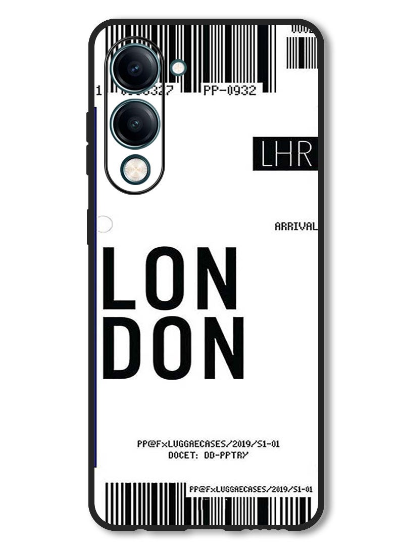 Theodor Case Compatible with Vivo Y29s Protection Shockproof Bumper Cover London boarding pass - Image 1