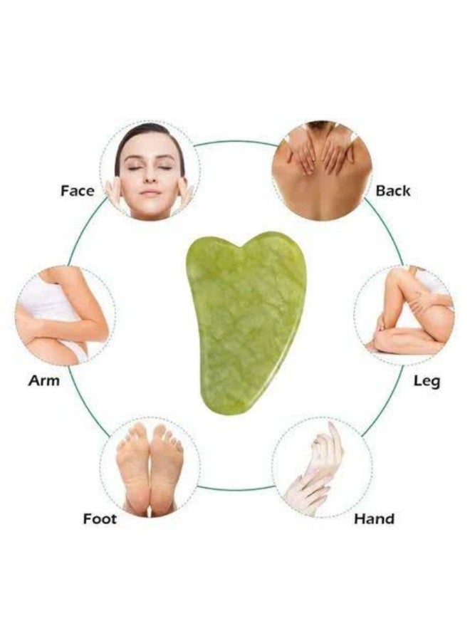 Gua Sha Stone, Natural Stone Guasha green – The Secret to Natural Beauty & Deep Skin Care wrinkle - anti aging WRGS9 - Image 1