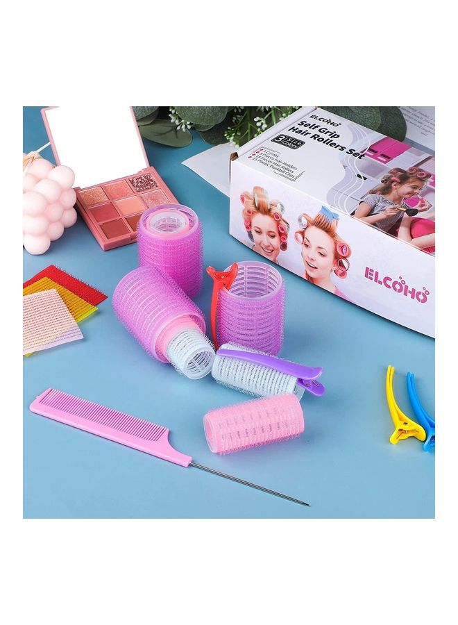 NIBEMINENT 18-Piece Self Grip Hair Rollers Set Multicolour - Image 5