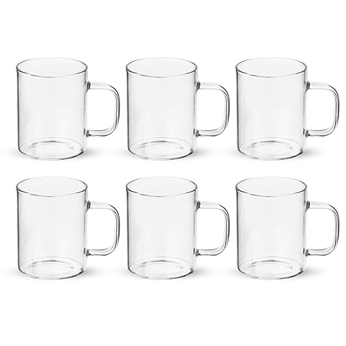 Treo by Milton Borosilicate Vista Glass Tea Mug Set of 6, 220 ml Each, Transparent | Glass Tea Cups | Coffee Mug | Milk | Hot Chocolate | Latte | Cappuccino | Mocha | Espresso - Image 2