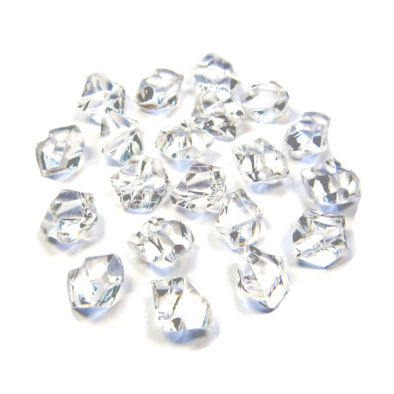 ARZASGO 1000PCS Clear Acrylic Gem Stones  24 Inch Fake Diamond Ice Cubes Crystals for Vase Fillers Table Scatter Birthday Party Favor Wedding Decoration Arts Crafts