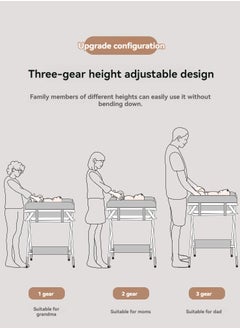 طاولة تغيير حفاضات محمولة 2 في 1 مع حوض استحمام للأطفال، طاولة تغيير قابلة للطي، محطة تغيير حفاضات للأطفال بعجلات، طاولة تغيير حفاضات قابلة لضبط الارتفاع للرضع والمواليد الجدد - pzsku/Z388DC709D3C138BC6B4AZ/45/_/1723713627/1d9933d3-07e7-44b4-ba52-89071c8ae51b