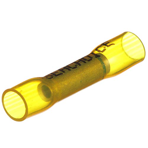 Seachoice Step Down 3-to-1 Heat Shrink Butt Connector, Marine Grade Heat-Shrinkable Butt Splices, Yellow, Pack of 10, 16-14 to 12-10 Wire Range - Image 3
