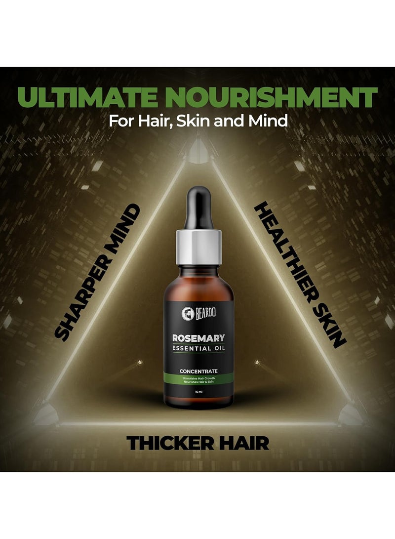 بيردو زيت إكليل الجبل العطري من بيردو 15 مل زيت إكليل الجبل لنمو الشعر وتساقط الشعر وإعادة نموه فيتامين E لتغذية الشعر والبشرة زيت عطري طبيعي 100% - Image 2