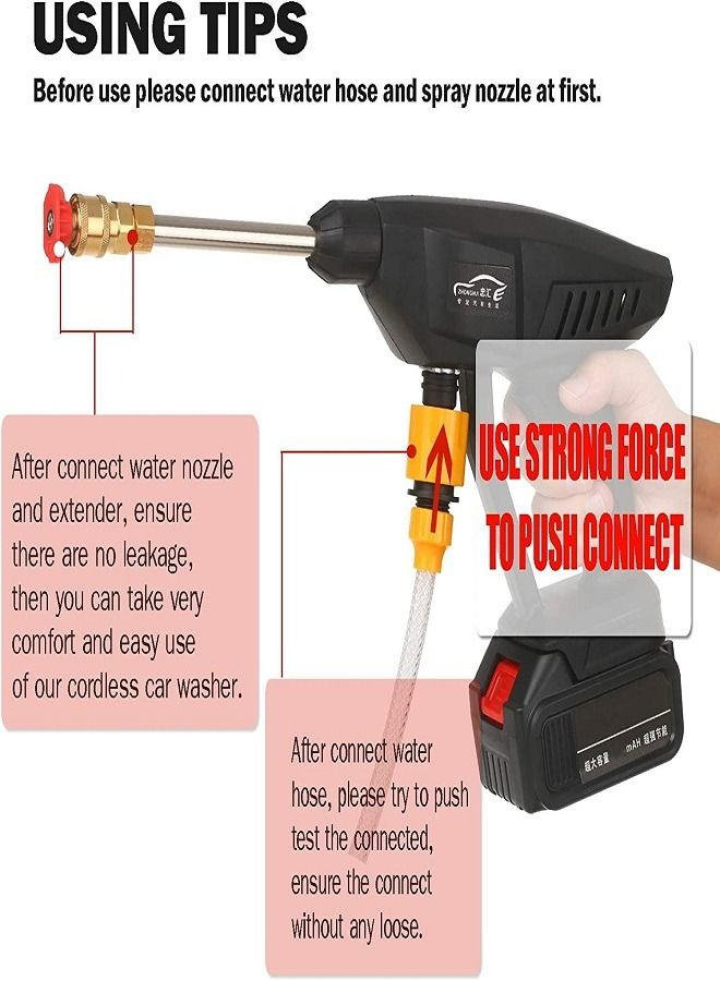 24V Cordless Portable Washer Electric High Pressure Cleaner Machine 30Bar Lithium Battery Handheld Car Cleaning Device With Foam Generator Nozzle Water Pump - Image 4