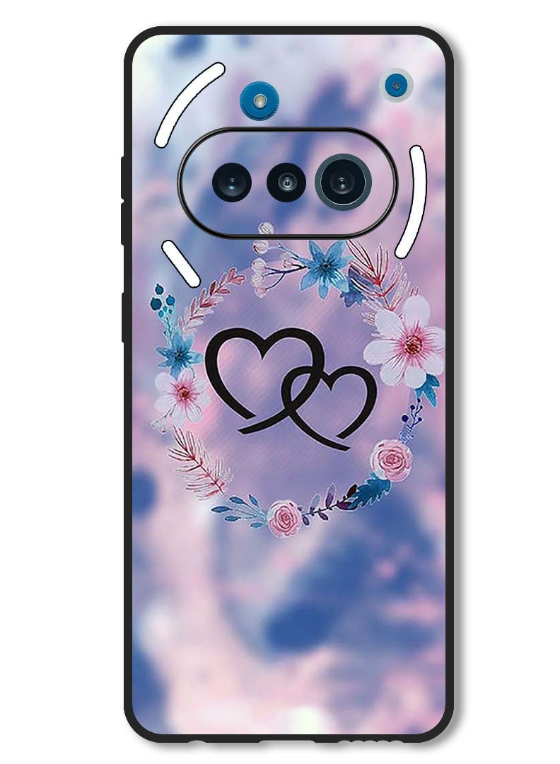 Theodor Case Compatible with Nothing Phone 3a Protection Shockproof Bumper Cover Two HEarts - Image 1