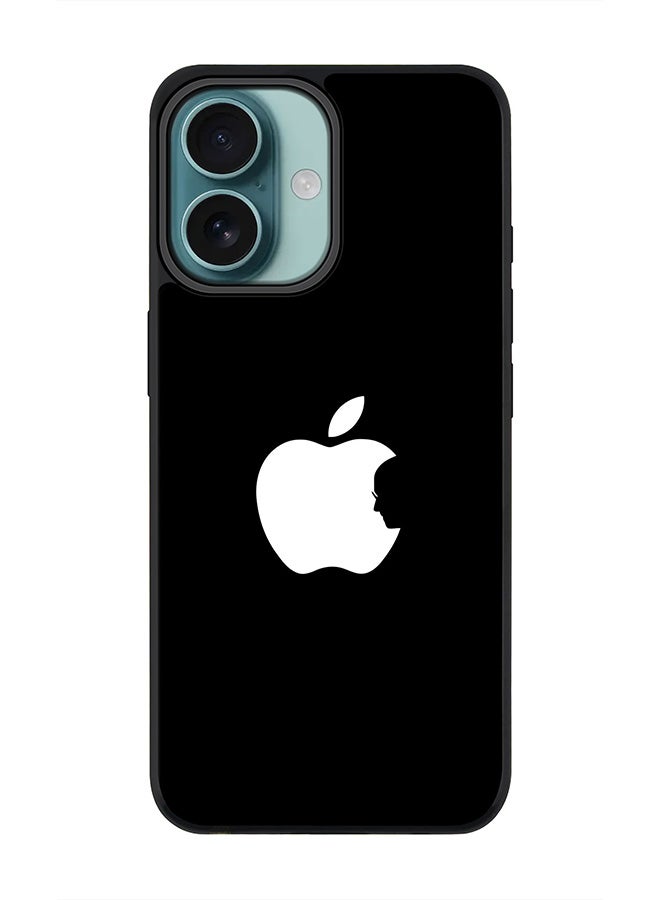 Stylizedd For iPhone 16 Case [Compatible with MagSafe] Slim Magnetic cover Phone Case iPhone 16 -Steve's Apple - Black - Image 1