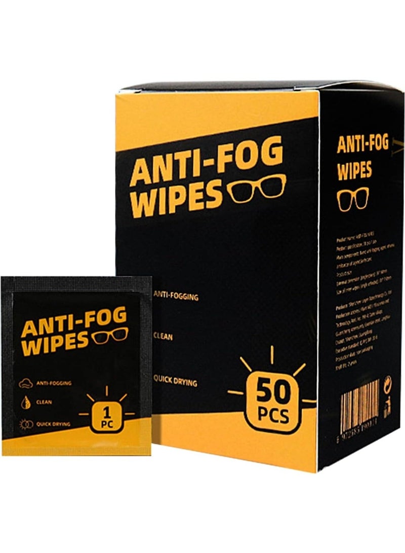 Arabest Lens Wipes, 50pcs Premoistened Lens Wipes, Anti-Fog, Quick-Dry, Anti-Fog Cleaning, Individually Wrapped Lens Wipes for LED Touch Screen, iPhones, iPads, Computer Monitors - Image 1