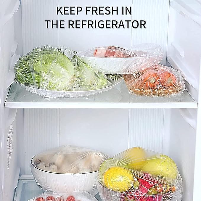TARTAMYA TARTAMYA Food Storage Covers 100 Pieces Reusable Elastic Bowl Lids Kitchen Wrap Seal Bags for Vegetables Fridge Storage  - Image 5