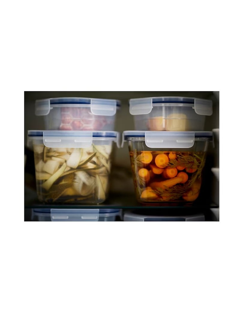 حافظة طعام بغطاء مستطيل زجاجي / بلاستيك 1.8 لتر - Image 3