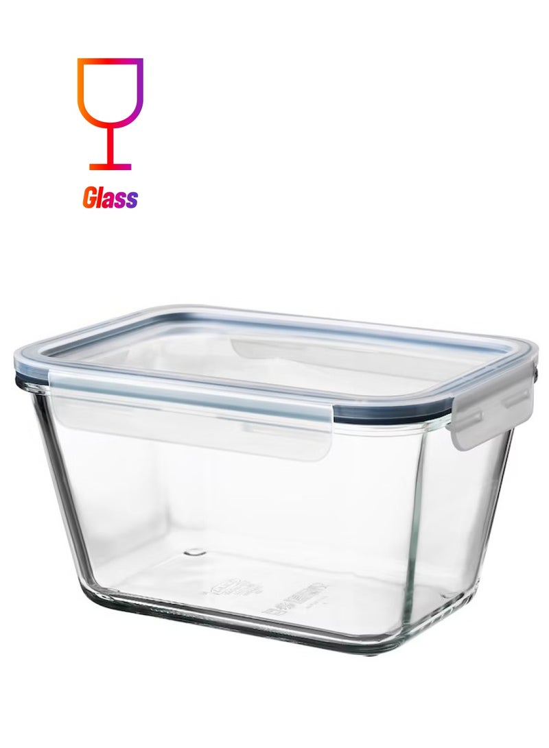 حافظة طعام بغطاء مستطيل زجاجي / بلاستيك 1.8 لتر - Image 1