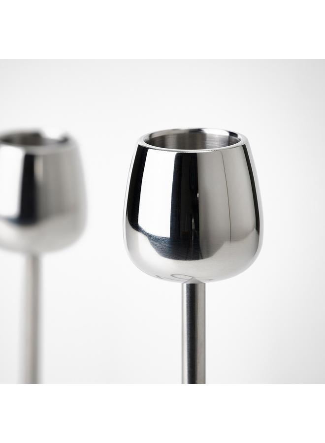 erorex Candlestick for 2 candles, silver-colour, 20 cm - Image 4