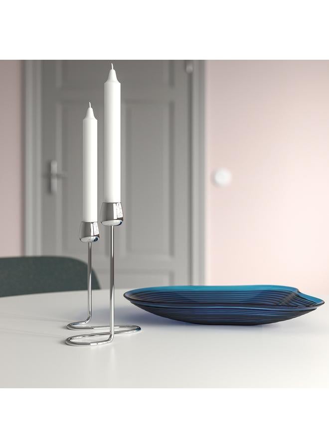 erorex Candlestick for 2 candles, silver-colour, 20 cm - Image 3