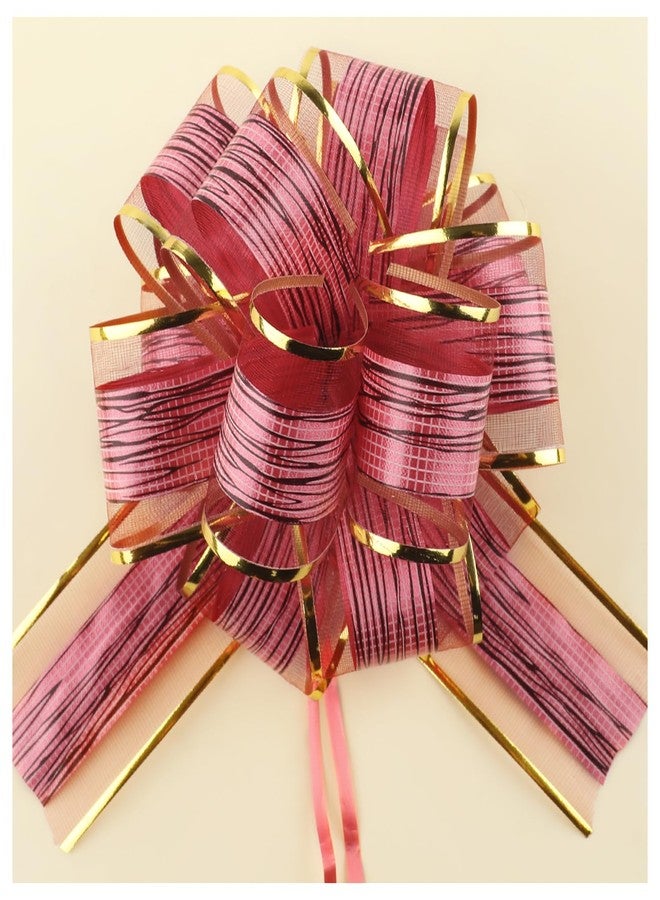 Motroce 50Pcs 6 Inch Large Pull Bows, Gold Ribbon Bow for Gift Wrapping, Wedding, Christmas, Valentine's Day Present Decoration Bow(Burgundy - Image 1