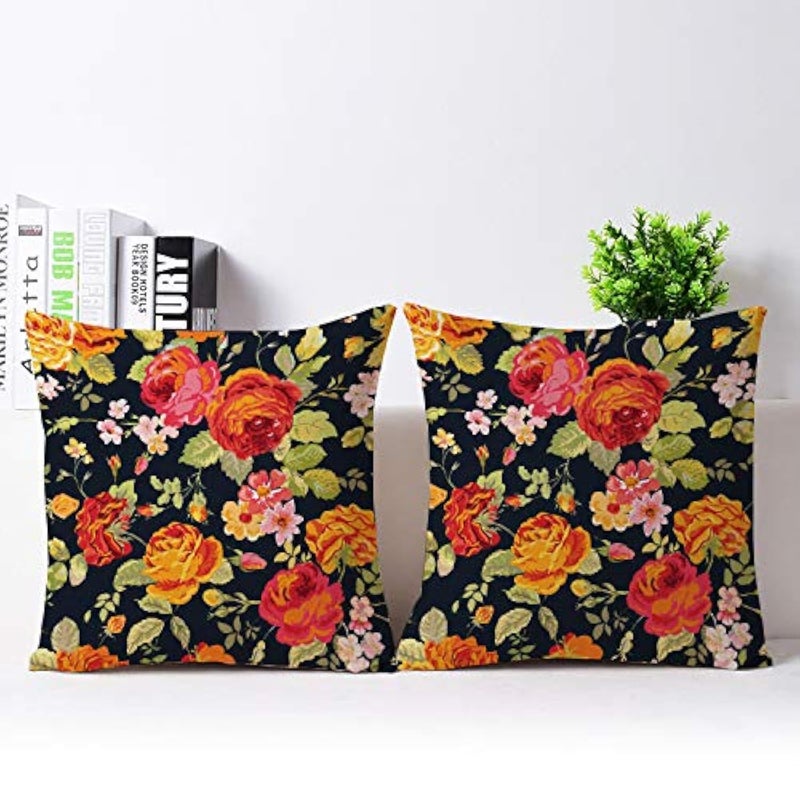 The Purple Tree Ethnic Printed Jute Cushion Covers ( 16x16 inch , Pack of 2) Cushion Covers, Jute Cushion Covers , Sofa Cushion Covers, Diwali Cushion Cover LR272 - Image 4