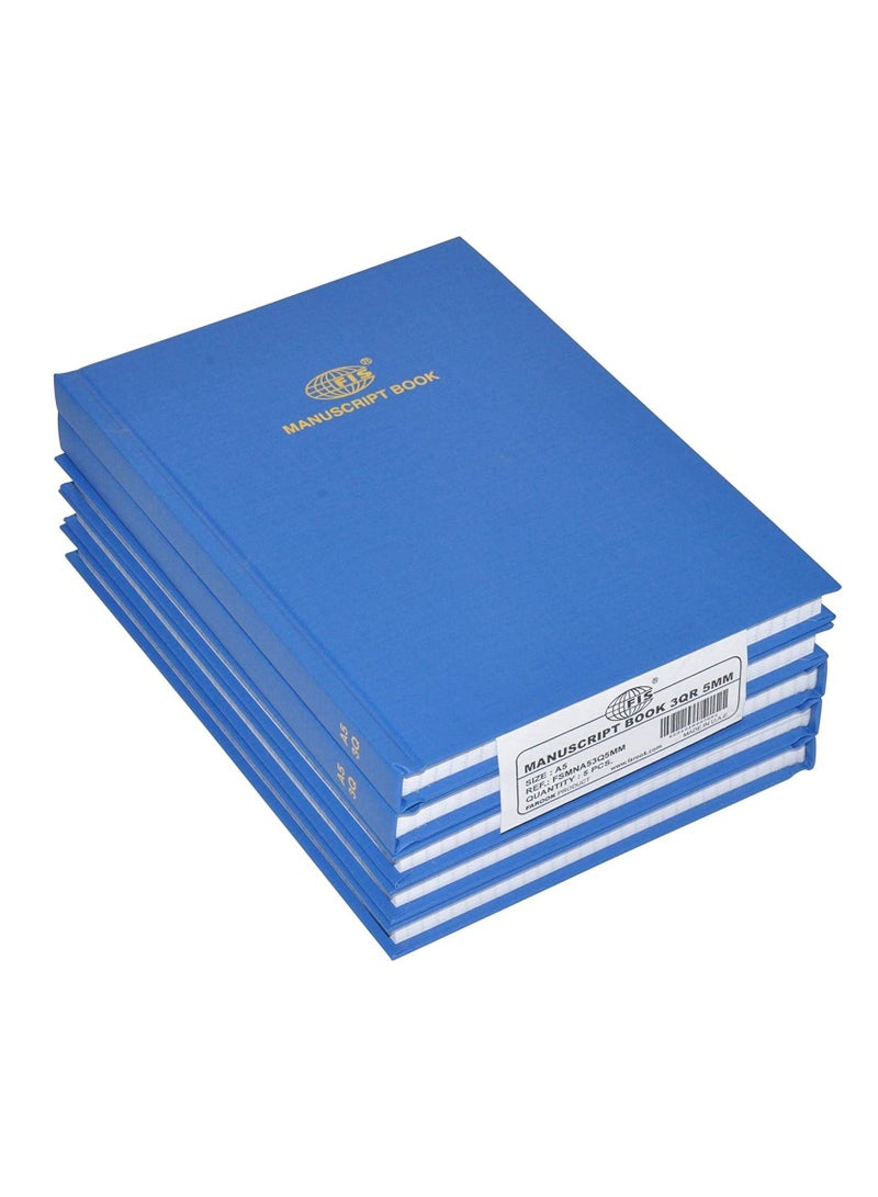 FIS دفاتر مخطوطات FIS خطوط مربعة 5 مم، (عبوة من 5 قطع x 144 ورقة) 3 كوير، حجم A5 (148 x 210 مم) - FSMNA53Q5MM_5PC - Image 1