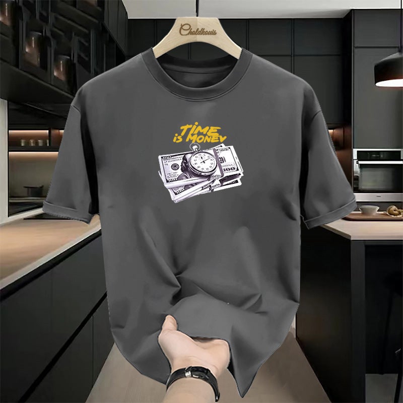 2025 New Summer Loose American Short-Sleeved T-Shirt Short-Sleeved Men's Trendy Brand Clothes with Bottoming Shirt Inside - Image 3