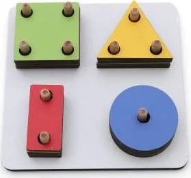 ماشو تريند Educational Geometric Shape - Square Shape Wooden Colorful Geometric Screwing Toy - Baby Toy - Ksvo