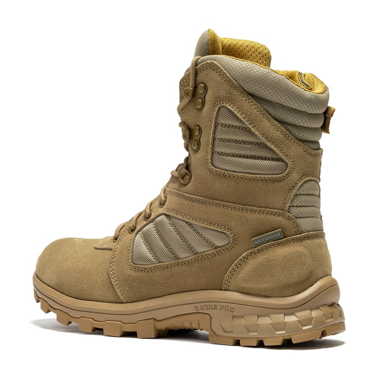 ROCKROOSTER Burano Men's 8-Inch Military Tactical Boots, Coyote Suede & Nylon, YKK Side Zipper for Easy On/Off, Waterproof with HYDROGUARD Lining, EH Electrical Hazard Safe AB540-9.5 - Image 3