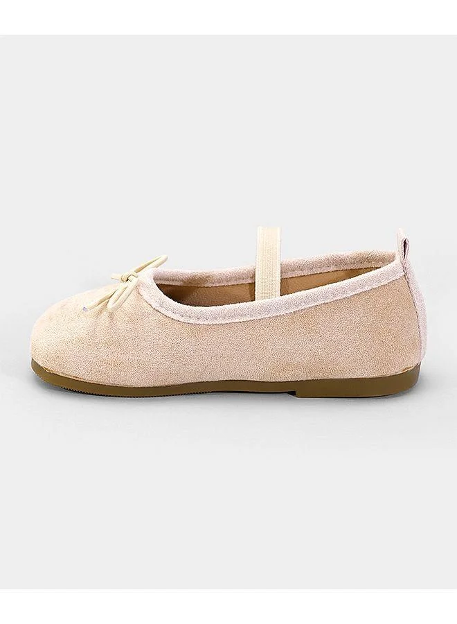 Mark & Mia Mark and Mia Bow Detail Elastic Strap Closure Party Wear Ballerina Shoes - Beige