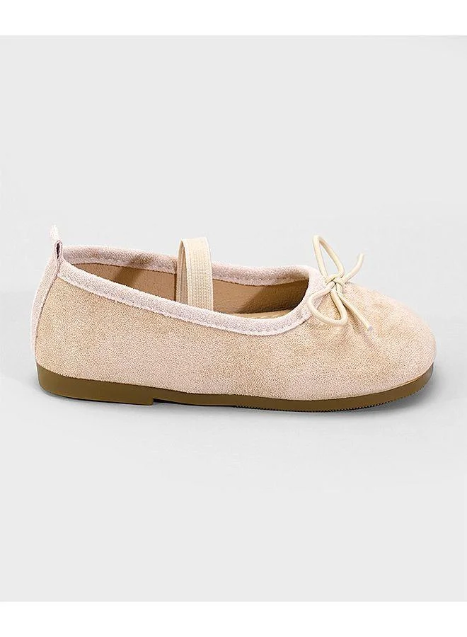 Mark & Mia Mark and Mia Bow Detail Elastic Strap Closure Party Wear Ballerina Shoes - Beige
