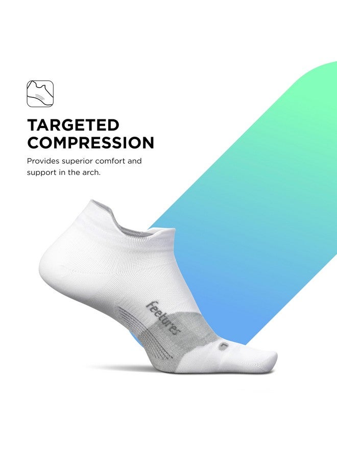 Feetures Elite Ultra Light Cushion Ankle Socks - Sport Sock With Targeted Compression - New White, M (3 Pair) - Image 4